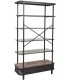 LIBRERIA 100 X 40 MICHAEL METAL GRIS OSCURO MADERA NATURAL