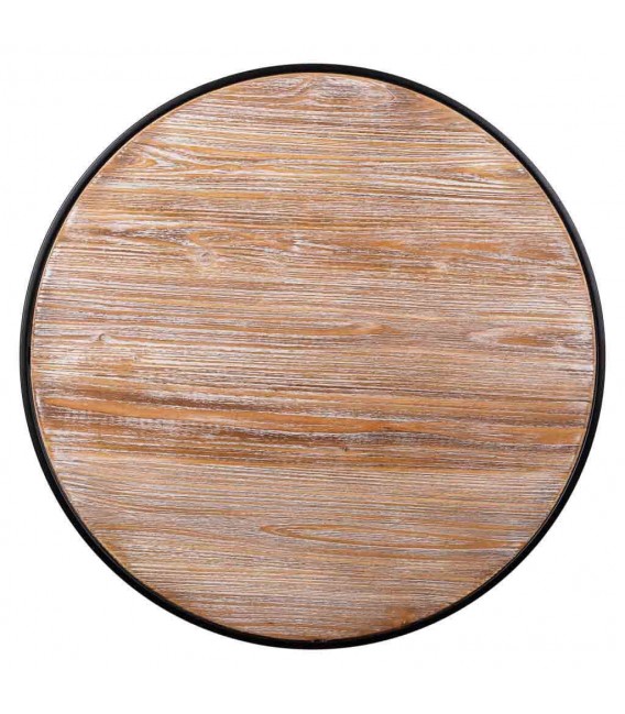 MESA ALTA 66 Ø CHULA METAL NEGRO MADERA NATURAL