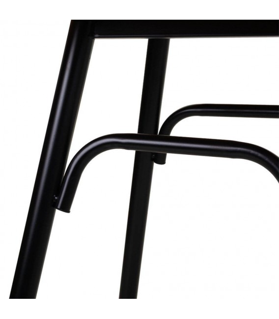 MESA ALTA 66 Ø CHULA METAL NEGRO MADERA NATURAL