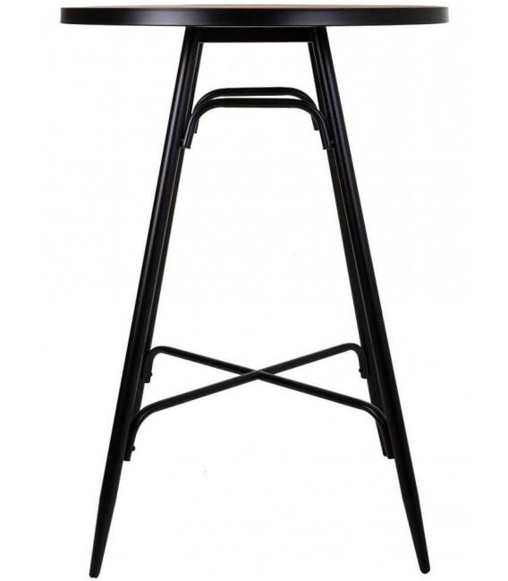 MESA ALTA 66 Ø CHULA METAL NEGRO MADERA NATURAL