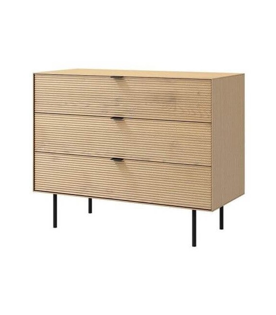 COMODA 100 X 40 SULTA MADERA ROBLE NATURAL Y NEGRO