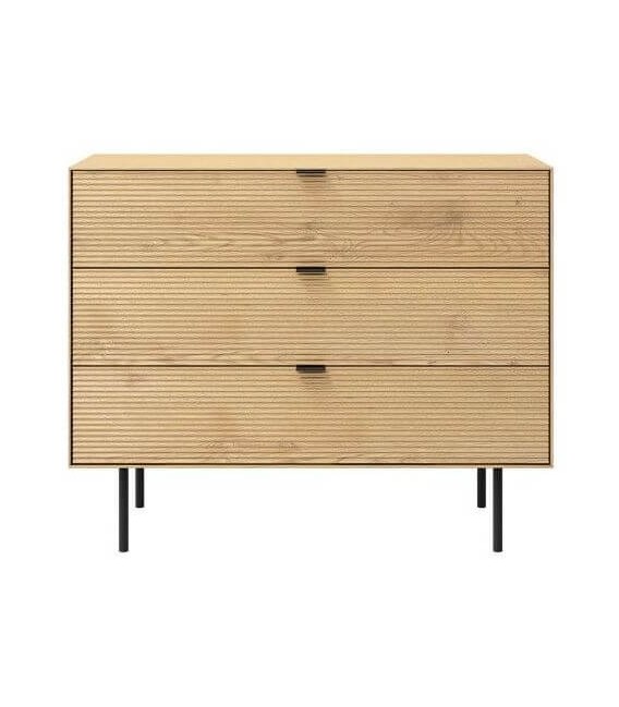 COMODA 100 X 40 SULTA MADERA ROBLE NATURAL Y NEGRO