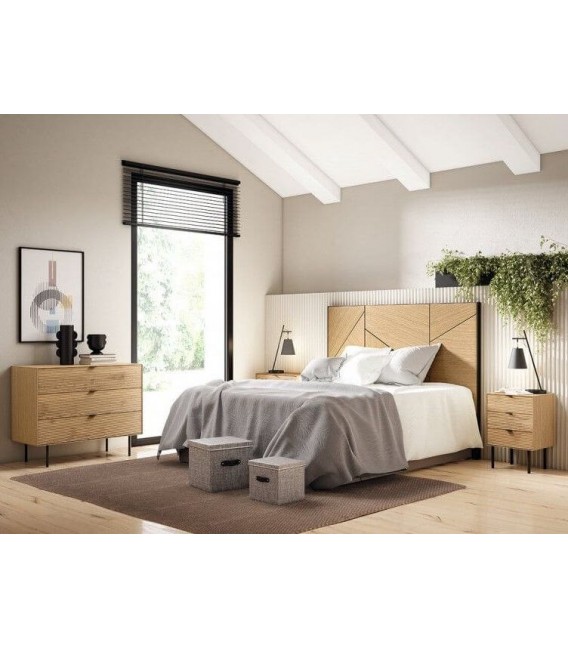 COMODA 100 X 40 SULTA MADERA ROBLE NATURAL Y NEGRO