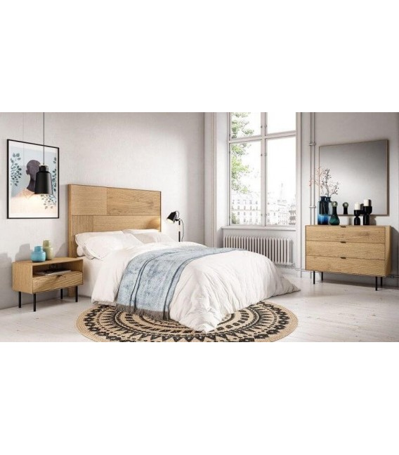 COMODA 100 X 40 SULTA MADERA ROBLE NATURAL Y NEGRO