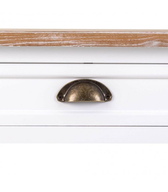 MESA DE COMEDOR 150 X 80 MIRLO MADERA NATURAL Y BLANCO 2 CAJONES