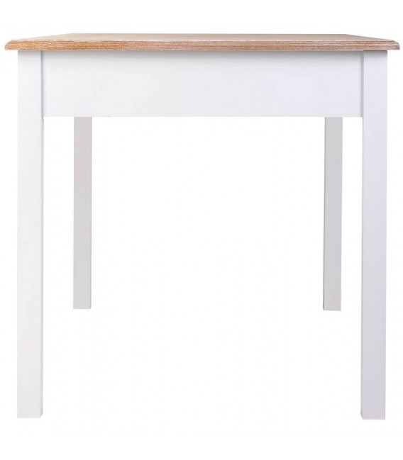 MESA DE COMEDOR 150 X 80 MIRLO MADERA NATURAL Y BLANCO 2 CAJONES