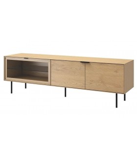 MUEBLE TV 180 X 40 SULTA MADERA ROBLE NATURAL Y NEGRO