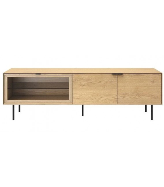 MUEBLE TV 180 X 40 SULTA MADERA ROBLE NATURAL Y NEGRO