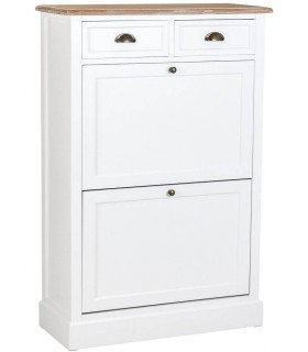 ZAPATERO 80 X 33 MIRLO MADERA NATURAL Y BLANCO