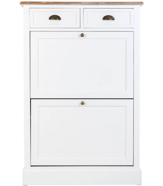 ZAPATERO 80 X 33 MIRLO MADERA NATURAL Y BLANCO