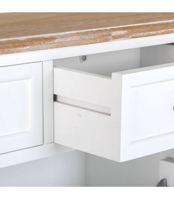 ZAPATERO 80 X 33 MIRLO MADERA NATURAL Y BLANCO