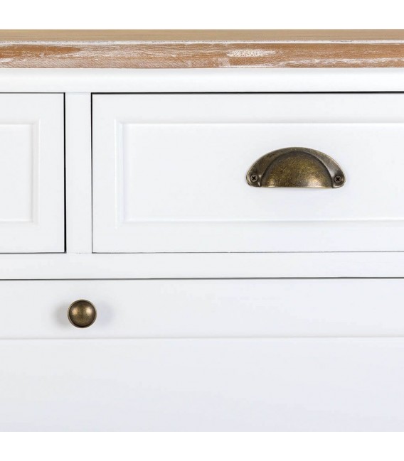 ZAPATERO 80 X 33 MIRLO MADERA NATURAL Y BLANCO