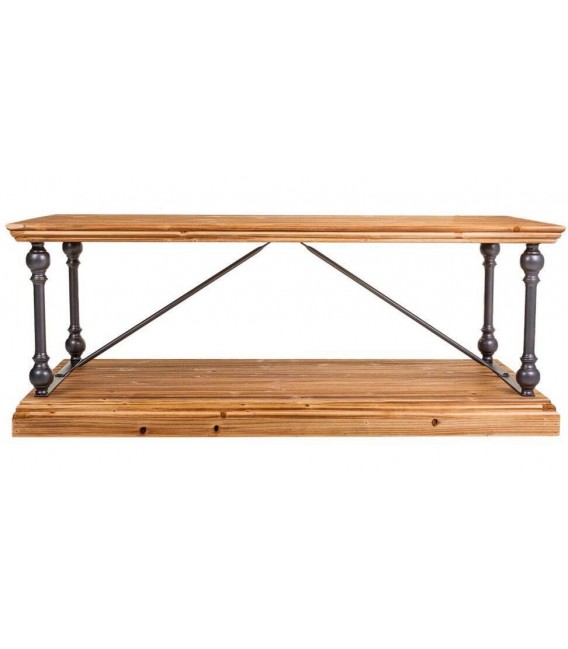 MESA DE CENTRO 122 X 50 CAPRICHE MADERA NATURAL NETAL GRIS