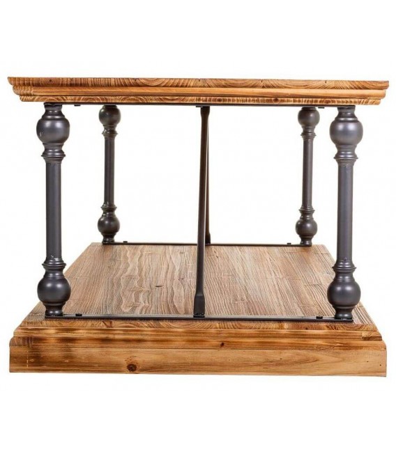 MESA DE CENTRO 122 X 50 CAPRICHE MADERA NATURAL NETAL GRIS