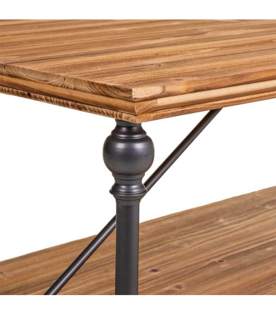 MESA DE CENTRO 122 X 50 CAPRICHE MADERA NATURAL NETAL GRIS