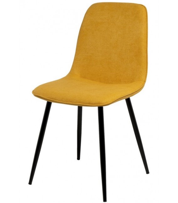 SILLA 45 X 55 MARLENE METAL NEGRO TELA MOSTAZA MDMHOGAR