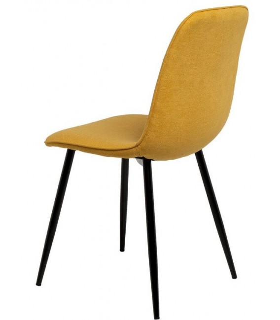 SILLA 45 X 55 MARLENE METAL NEGRO TELA MOSTAZA MDMHOGAR