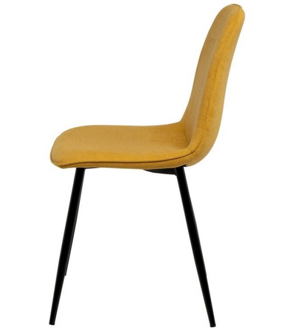 SILLA 45 X 55 MARLENE METAL NEGRO TELA MOSTAZA MDMHOGAR