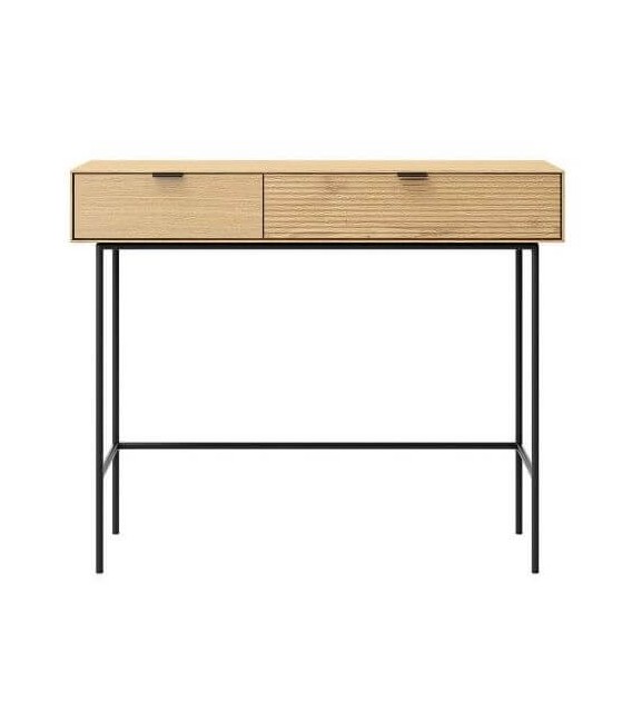 CONSOLA 100 X 35  SULTA MADERA ROBLE NATURAL Y NEGRO MDMHOGAR