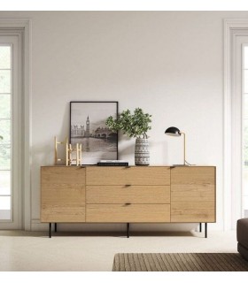 APARADOR 200 X 40 SULTA MADERA NATURAL Y NEGRO MDMHOGAR