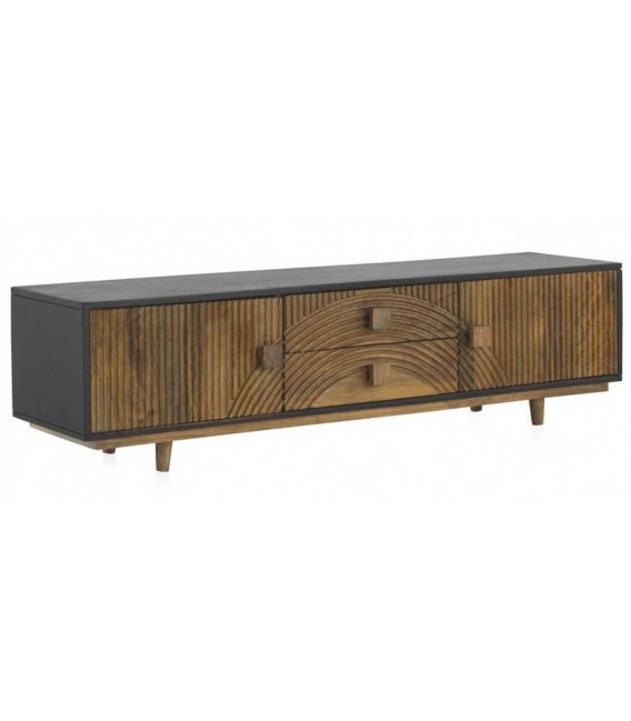 MUEBLE DE TV 150 X 38 CURRI ARTESANAL MADERA NATURAL TALLADA MDMHOGAR