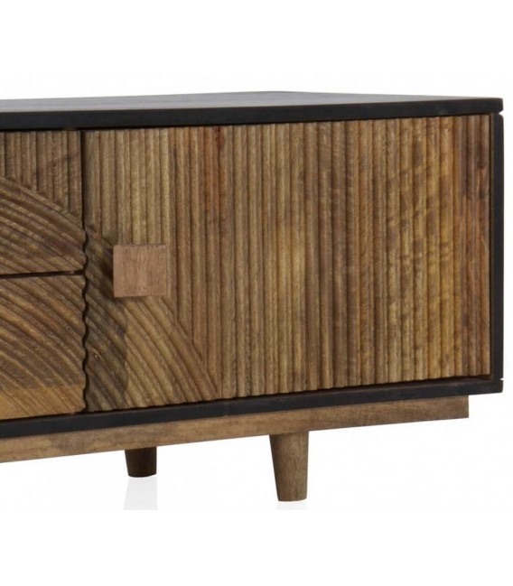 MUEBLE DE TV 150 X 38 CURRI ARTESANAL MADERA NATURAL TALLADA MDMHOGAR