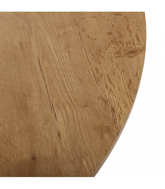 MESA DE COMEDOR 120 Ø BARRIZ METAL BLANCO MDF ROBLE