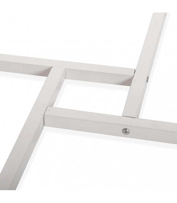 MESA DE COMEDOR 120 Ø BARRIZ METAL BLANCO MDF ROBLE