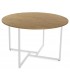 MESA DE COMEDOR 120 Ø BARRIZ METAL BLANCO MDF ROBLE
