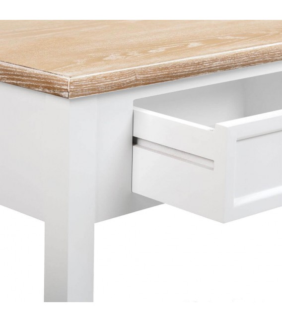 CONSOLA 100 X 40 MIRLO MADERA NATURAL Y BLANCO
