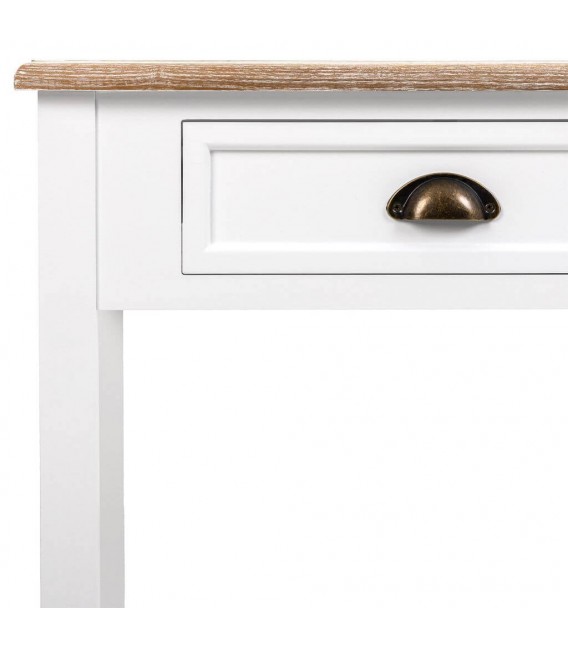 CONSOLA 100 X 40 MIRLO MADERA NATURAL Y BLANCO