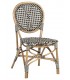 SILLA 52 X 56 BISTRO RATAN NATURAL RATAN SINTETICO BLANCO Y NEGRO
