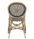 SILLA 52 X 56 BISTRO RATAN NATURAL RATAN SINTETICO BLANCO Y NEGRO
