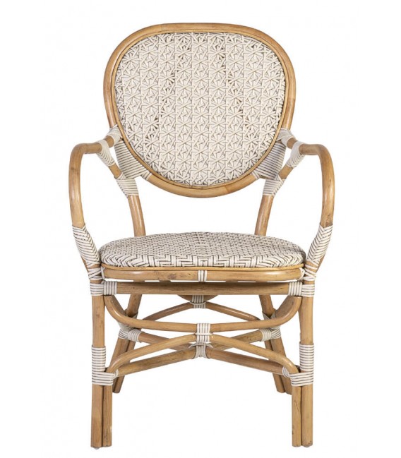 SILLON 60 X 62 GRANADA RATAN NATURAL RATAN SINTETICO BLANCO GRIS