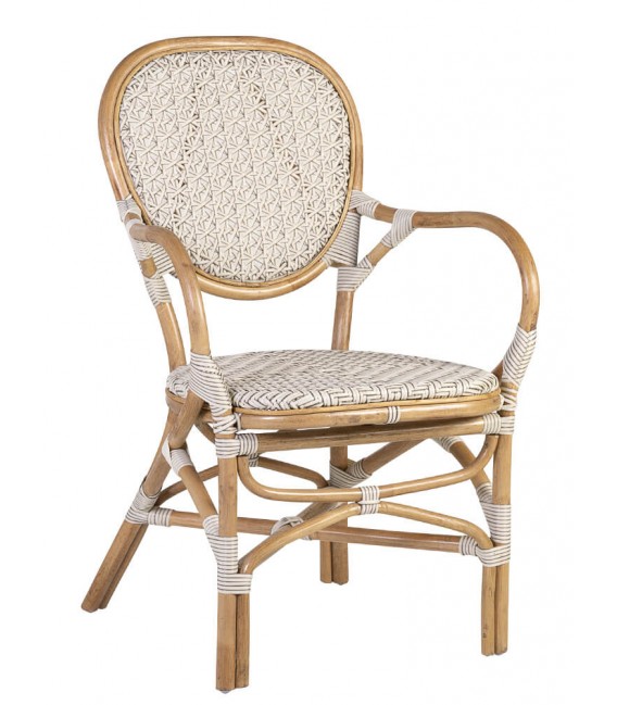 SILLON 60 X 62 GRANADA RATAN NATURAL RATAN SINTETICO BLANCO GRIS