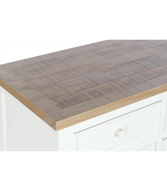 APARADOR 122 X 40 RUFET MADERA PAULONIA NATURAL Y BLANCO