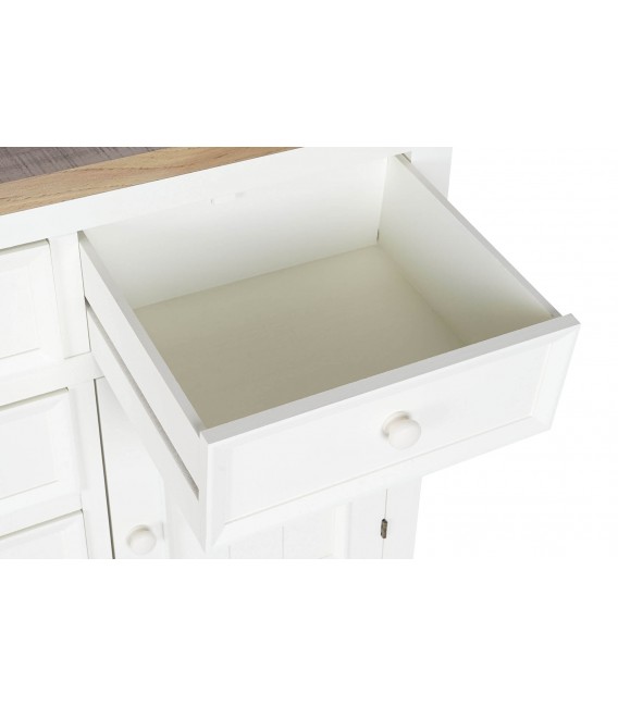 APARADOR 122 X 40 RUFET MADERA PAULONIA NATURAL Y BLANCO