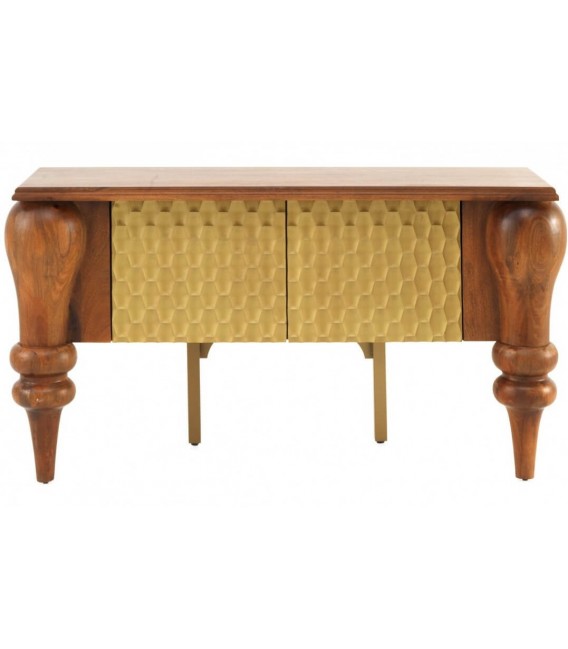 APARADOR 159 X 53 LOPO MADERA MANGO COLOR NOGAL Y ORO