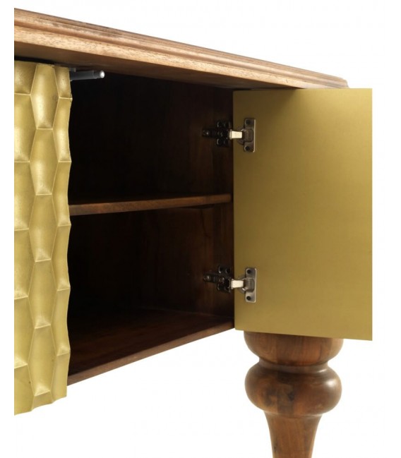 APARADOR 159 X 53 LOPO MADERA MANGO COLOR NOGAL Y ORO