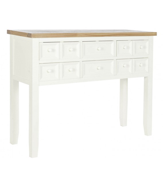 CONSOLA 130 X 35 RUFET MADERA PAULONIA NATURAL Y BLANCO