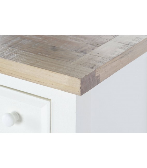 CONSOLA 130 X 35 RUFET MADERA PAULONIA NATURAL Y BLANCO