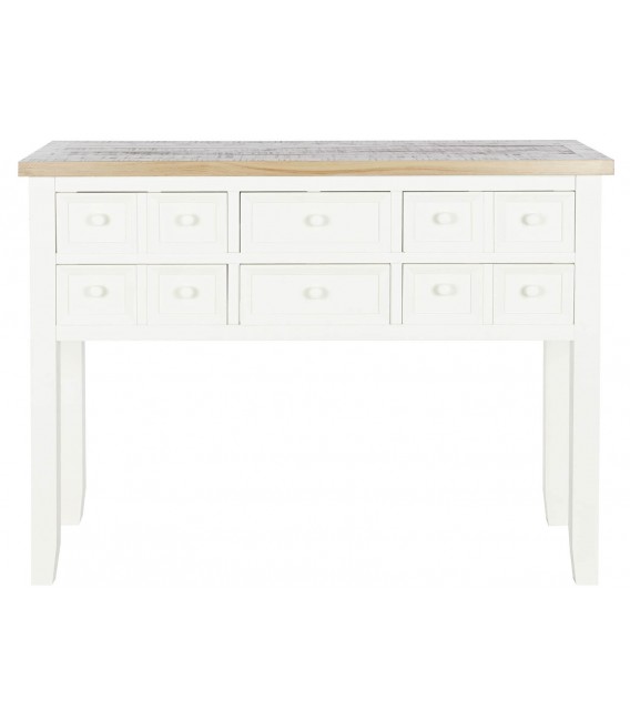 CONSOLA 130 X 35 RUFET MADERA PAULONIA NATURAL Y BLANCO