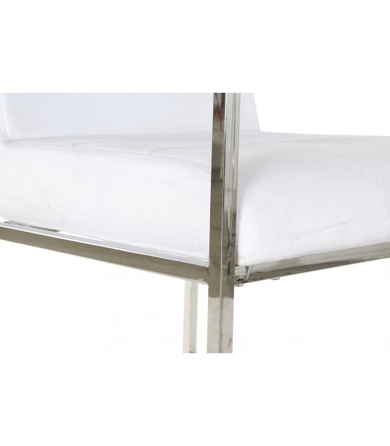 SILLON 75 X 57 BANGEL ACERO CROMADO POLIPIEL BLANCA