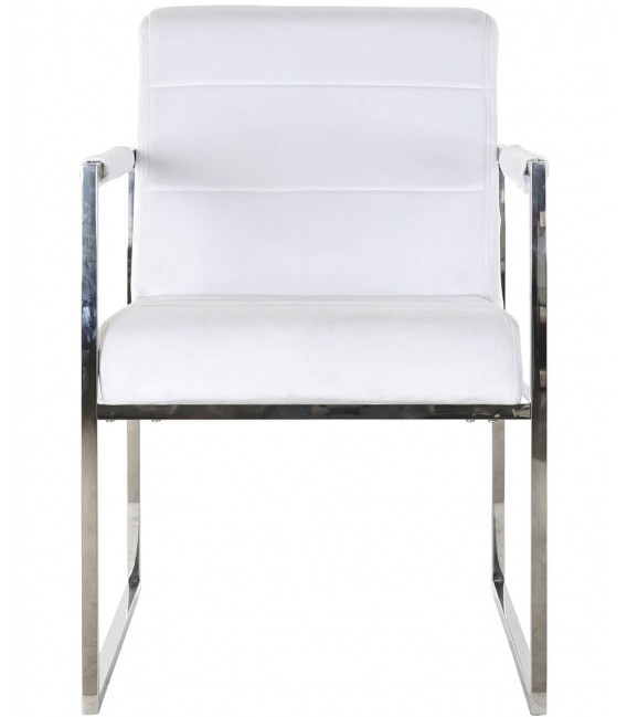 SILLON 75 X 57 BANGEL ACERO CROMADO POLIPIEL BLANCA