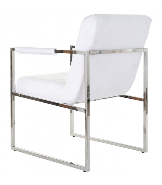 SILLON 75 X 57 BANGEL ACERO CROMADO POLIPIEL BLANCA
