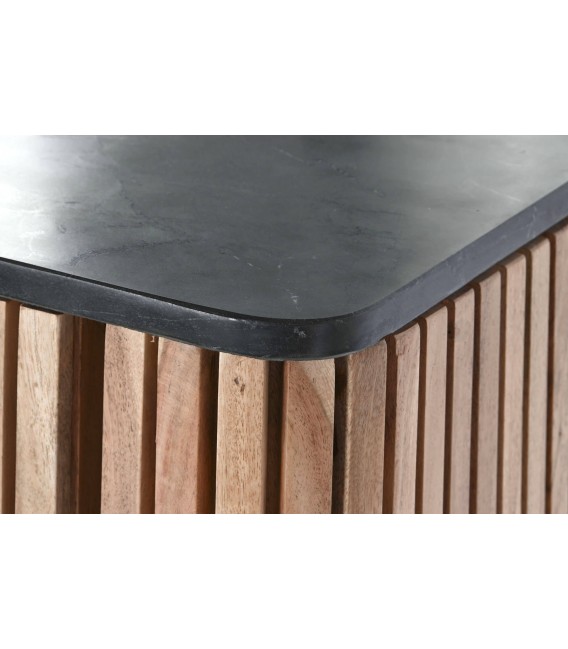APARADOR 170 X 40 X 80 CIACA MADERA NATURAL MARMOL Y METAL NEGRO