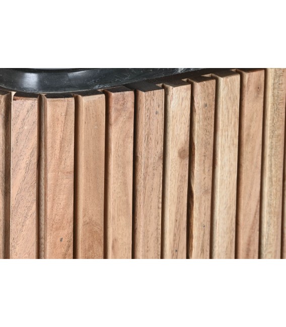 APARADOR 170 X 40 CIACA MADERA NATURAL MARMOL Y METAL NEGRO