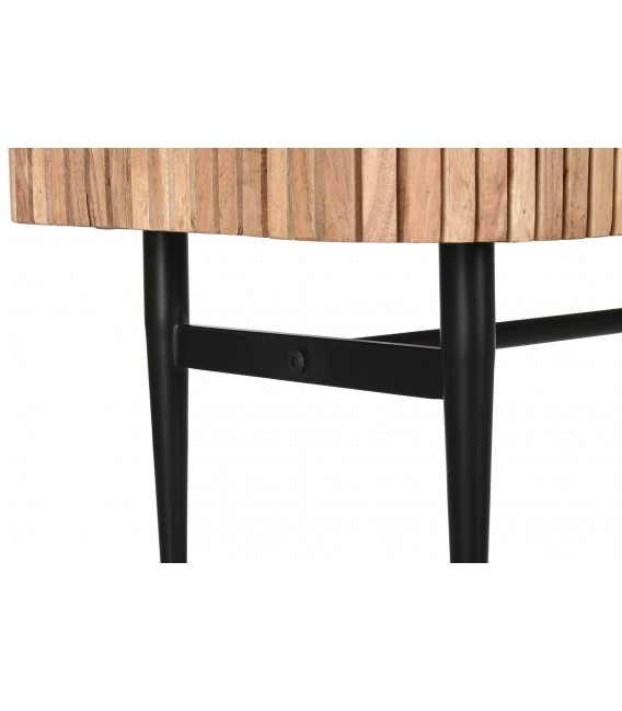 APARADOR 170 X 40 CIACA MADERA NATURAL MARMOL Y METAL NEGRO