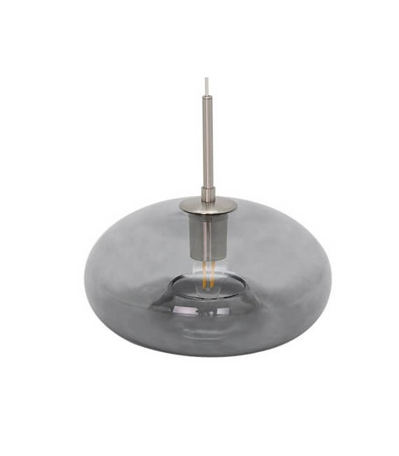 LAMPARA DE TECHO 28 Ø PANIP METAL NIQUEL CRISTAL AHUMADO