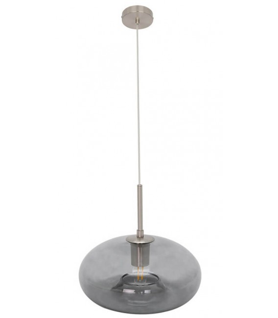 LAMPARA DE TECHO 28 Ø PANIP METAL NIQUEL CRISTAL AHUMADO